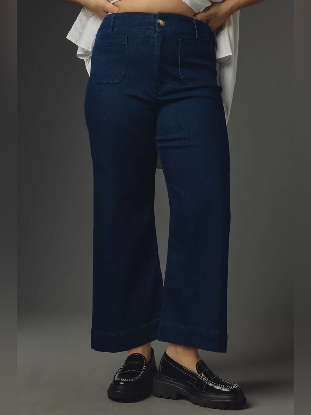 NWT ANTHROPOLOGIE The Colette Crop High Rise Wide Leg Jeans by Maeve 26W - Picture 3 of 16